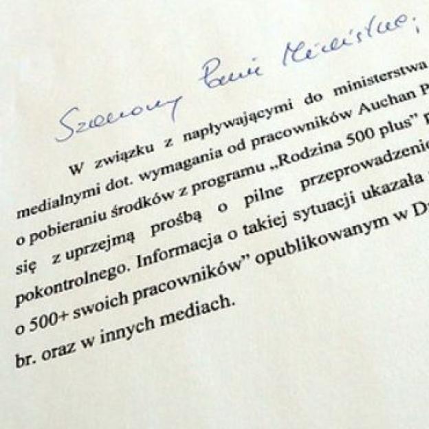 Interwencja minister Rafalskiej w sprawie wymagania oświadczeń od pracowników o pobieraniu świadczeń 500+